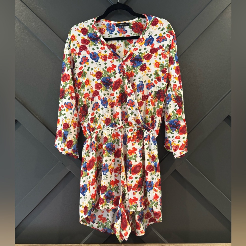 NWOT Karma Highway Floral Wrap Romper OS